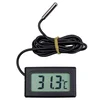 Цифровой портативный термометр на проводе Digital Thermometer LCD, черный