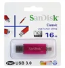 Флешка SanDisk "Classic" 16GB + micro USB (Розовая)