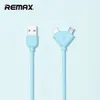 Дата кабель REMAX 2 в 1 Lightning/micro USB Souffle RC-031T, голубой