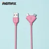 Дата кабель REMAX 2 в 1 Lightning/micro USB Souffle RC-031T, розовый