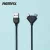 Дата кабель REMAX 2 в 1 Lightning/micro USB Souffle RC-031T, черный