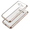 Чехол для Samsung Galaxy J3 2016 Silicone Case, прозрачный с серебряными краями