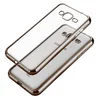 Чехол для Samsung Galaxy J3 2016 Silicone Case, прозрачный с серыми краями