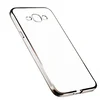 Чехол для Samsung Galaxy J1 2016 Silicone Case, прозрачный с серебряными краями