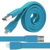 Плоский кабель Apple Lightning to USB Cable для iPhone/iPod/iPad, голубой