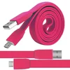 Плоский кабель USB – micro USB Cable, розовый