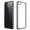 Чехол для iPhone 7, Silicone Case, прозрачный с серыми краями