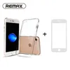 Комплект защитное стекло с рамкой + прозрачный чехол для iPhone 7 Plus, Remax Crystal Glass, белый