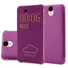 Умный чехол-книжка для HTC One E9 с активной крышкой, Dot View Flip Case, фиолетовый