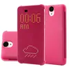 Умный чехол-книжка для HTC One E9 с активной крышкой, Dot View Flip Case, розовый