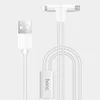 Универсальный кабель Lightning + Micro USB, Hoco X12 Two L Shape Magnetic Adsorption Cable, белый