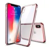 Силиконовый прозрачный чехол для iPhone X, Silicone Case, розовый