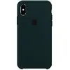 Силиконовый чехол для iPhone X/XS, Silicone Case Green, темно-зеленый