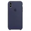 Силиконовый чехол для iPhone X/XS, Silicone Case Dark, темно-синий
