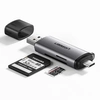 Кардридер UGREEN USB-C SD+TF Card Reader, серый CM184