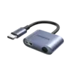 USB-хаб UGREEN CM231 USB-C to 3.5mm Audio Adapter with PD, серый