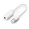 Адаптер UGREEN USB to 3.5 mm Aux Cable, белый US206