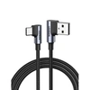 Кабель UGREEN US176 Right Angle USB-A to USB-C Cable (угол направо 3м, серый космос