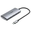 USB-хаб UGREEN CM480 USB-C to 2× USB 3.1+2×USB-C Adapter 10G, серый