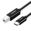 Кабель UGREEN USB-C to USB-B 2,0 Printer Cable для принтера, 2м US241, черный