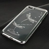 Задняя панель для iPhone7 Plus/8 Plus Силикон со стразами Стрекоза (серебро)