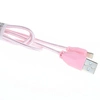 USB кабель для iPhone 5/6/6Plus/7/7Plus 8 pin 1.0 м CL-981 текстильный (розовый) AWEI