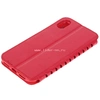 Чехол-книжка для iPhoneX/XS Brauffen (горизонтальный флип/окно) красная (пакет)