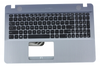 Клавиатура для ноутбука ASUS X541NA топкейс серо-синий, клавиши черные АНГЛИЙСКАЯ UI