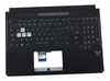 Клавиатура для ноутбука ASUS FX505DU топкейс черный, клавиши черные, с подсветкой АНГЛИЙСКАЯ