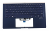 Клавиатура для ноутбука ASUS UX434FL топкейс синий, клавиши синие с подсветкой АНГЛИЙСКАЯ UI