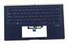 Клавиатура для ноутбука ASUS UX434FA топкейс синий, клавиши синие с подсветкой АНГЛИЙСКАЯ US
