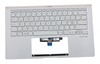 Клавиатура для ноутбука ASUS UX434FA топкейс серебристый клавиши серебристые с подсветкой НОРВЕЖСКАЯ
