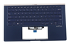 Клавиатура для ноутбука ASUS UX434FA топкейс синий, клавиши синие с подсветкой АНГЛИЙСКАЯ