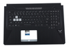 Клавиатура для ноутбука ASUS FX705DT топкейс черный, клавиши черные с подсветкой АНГЛИЙСКАЯ US