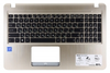 Клавиатура для ноутбука ASUS X540L топкейс золотистый, клавиши черные, без тачпада / уценка
