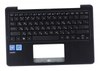 Клавиатура для ноутбука Б/У ASUS E205SA топкейс синий, клавиши черные, без тачпада