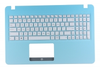 Клавиатура для ноутбука Asus X540LA топкейс голубой клавиши белые, без тачпада