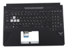 Клавиатура для ноутбука ASUS FX505DD топкейс черный, клавиши черные с подсветкой