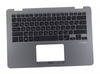 Клавиатура для ноутбука ASUS TP401CA топкейс серый, клавиши черные, с изоляцией