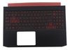 Клавиатура для ноутбука Acer Nitro 5 AN515-54 топкейс черный, клавиши черные с подсветкой (VGA 1050)