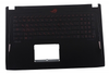 Клавиатура для ноутбука ASUS GL702ZC топкейс черный, клавиши черные, с подсветкой