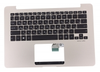 Клавиатура для ноутбука ASUS UX430UA топкейс золотистый, клавиши черные, с подсветкой