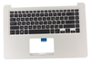 Клавиатура для ноутбука ASUS X510UQ топкейс золотистый, клавиши черные, с подсветкой