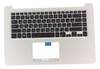 Клавиатура для ноутбука ASUS X510UN топкейс золотистый, клавиши черные, с подсветкой