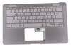 Клавиатура для ноутбука ASUS UX490UA топкейс серый, клавиши серые с подсветкой