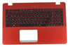 Клавиатура для ноутбука ASUS X542UF топкейс красный, клавиши черные