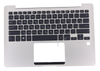 Клавиатура для ноутбука ASUS UX331UA топкейс серебристый, клавиши черные, с подсветкой
