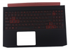 Клавиатура для ноутбука Acer Nitro 5 AN515-54 топкейс черный, клавиши черные с подсветкой (VGA 1660)