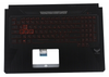 Клавиатура для ноутбука ASUS FX705DY топкейс черный, клавиши черные, с подсветкой