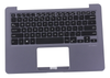 Клавиатура для ноутбука ASUS E406SA топкейс темно-синий, клавиши черные АНГЛИЙСКАЯ